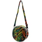 Outdoors Night Setting Scene Forest Woods Light Moonlight Nature Wilderness Leaves Branches Abstract Crossbody Circle Bag
