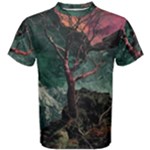 Night Sky Nature Tree Night Landscape Forest Galaxy Fantasy Dark Sky Planet Men s Cotton T-Shirt