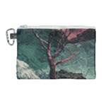 Night Sky Nature Tree Night Landscape Forest Galaxy Fantasy Dark Sky Planet Canvas Cosmetic Bag (Large)