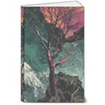 Night Sky Nature Tree Night Landscape Forest Galaxy Fantasy Dark Sky Planet 8  x 10  Softcover Notebook