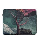 Night Sky Nature Tree Night Landscape Forest Galaxy Fantasy Dark Sky Planet 16  Vertical Laptop Sleeve Case With Pocket