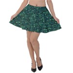 Squares cubism geometric background Velvet Skater Skirt
