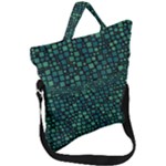 Squares cubism geometric background Fold Over Handle Tote Bag