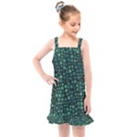 Squares cubism geometric background Kids  Overall Dress