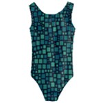 Squares cubism geometric background Kids  Cut-Out Back One Piece Swimsuit