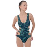 Squares cubism geometric background Side Cut Out Swimsuit