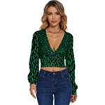 Confetti Texture Tileable Repeating Long Sleeve Deep-V Velour Top