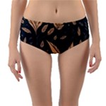 Background Pattern Leaves Texture Reversible Mid-Waist Bikini Bottoms