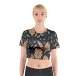 Background Pattern Leaves Texture Cotton Crop Top