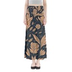 Background Pattern Leaves Texture Full Length Maxi Skirt