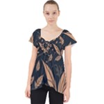 Background Pattern Leaves Texture Lace Front Dolly Top