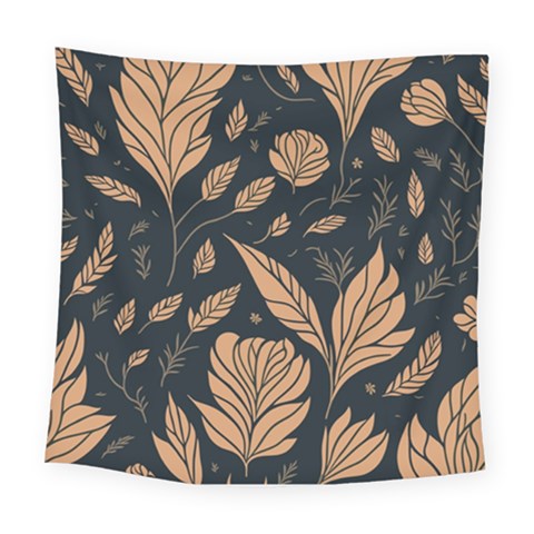 Background Pattern Leaves Texture Square Tapestry (Large) from ZippyPress