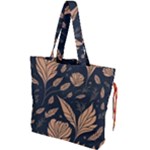 Background Pattern Leaves Texture Drawstring Tote Bag