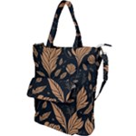 Background Pattern Leaves Texture Shoulder Tote Bag