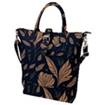 Background Pattern Leaves Texture Buckle Top Tote Bag