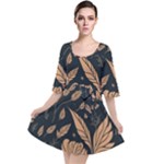 Background Pattern Leaves Texture Velour Kimono Dress