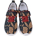 Background Pattern Leaves Texture Women s Velcro Strap Shoes