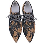 Background Pattern Leaves Texture Pointed Oxford Shoes