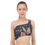 Background Pattern Leaves Texture Spliced Up Bikini Top 