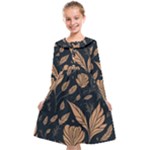 Background Pattern Leaves Texture Kids  Midi Sailor Dress