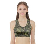 Green Camouflage Military Army Pattern Sports Bra with Border