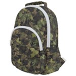 Green Camouflage Military Army Pattern Rounded Multi Pocket Backpack