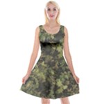 Green Camouflage Military Army Pattern Reversible Velvet Sleeveless Dress