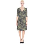 Green Camouflage Military Army Pattern Wrap Up Cocktail Dress