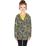 Green Camouflage Military Army Pattern Kids  Double Breasted Button Coat