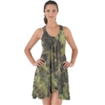 Green Camouflage Military Army Pattern Show Some Back Chiffon Dress