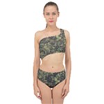 Green Camouflage Military Army Pattern Spliced Up Two Piece Swimsuit