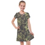 Green Camouflage Military Army Pattern Kids  Cross Web Dress