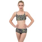 Green Camouflage Military Army Pattern Layered Top Bikini Set