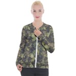 Green Camouflage Military Army Pattern Casual Zip Up Jacket