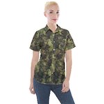 Green Camouflage Military Army Pattern Women s Short Sleeve Pocket Shirt