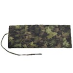 Green Camouflage Military Army Pattern Roll Up Canvas Pencil Holder (S)