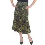 Green Camouflage Military Army Pattern Midi Mermaid Skirt