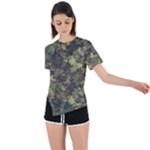 Green Camouflage Military Army Pattern Asymmetrical Short Sleeve Sports T-Shirt