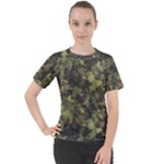 Green Camouflage Military Army Pattern Women s Sport Raglan T-Shirt