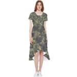 Green Camouflage Military Army Pattern High Low Boho Dress