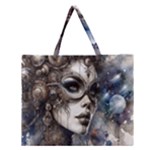 Woman in Space Zipper Large Tote Bag