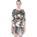 Woman in Space Quarter Sleeve Pocket Dress