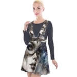 Woman in Space Plunge Pinafore Velour Dress