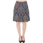 Pattern Seamless Antique Luxury Velvet High Waist Skirt
