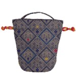 Pattern Seamless Antique Luxury Drawstring Bucket Bag