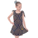 Pattern Seamless Antique Luxury Kids  Tie Up Tunic Dress