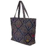 Pattern Seamless Antique Luxury Zip Up Canvas Bag