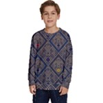 Pattern Seamless Antique Luxury Kids  Crewneck Sweatshirt