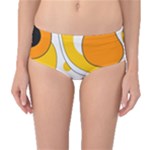 Abstract Pattern Mid-Waist Bikini Bottoms