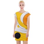 Abstract Pattern Cap Sleeve Bodycon Dress